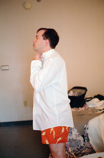 Matt dressing for the wedding